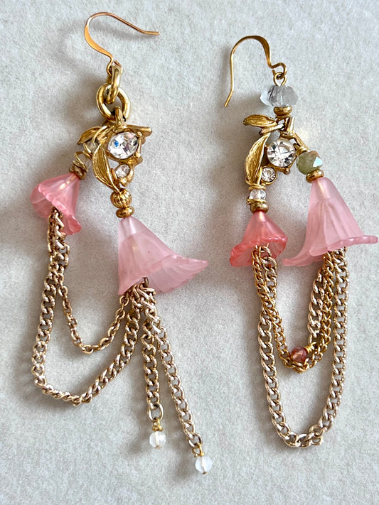 Pink Flower Earrings