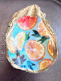 Orange Slices - Handmade Decoupaged Oyster Shell