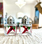 Chili Peppers Small Hand-painted Salt & Pepper Shaker Set by Carol Moore