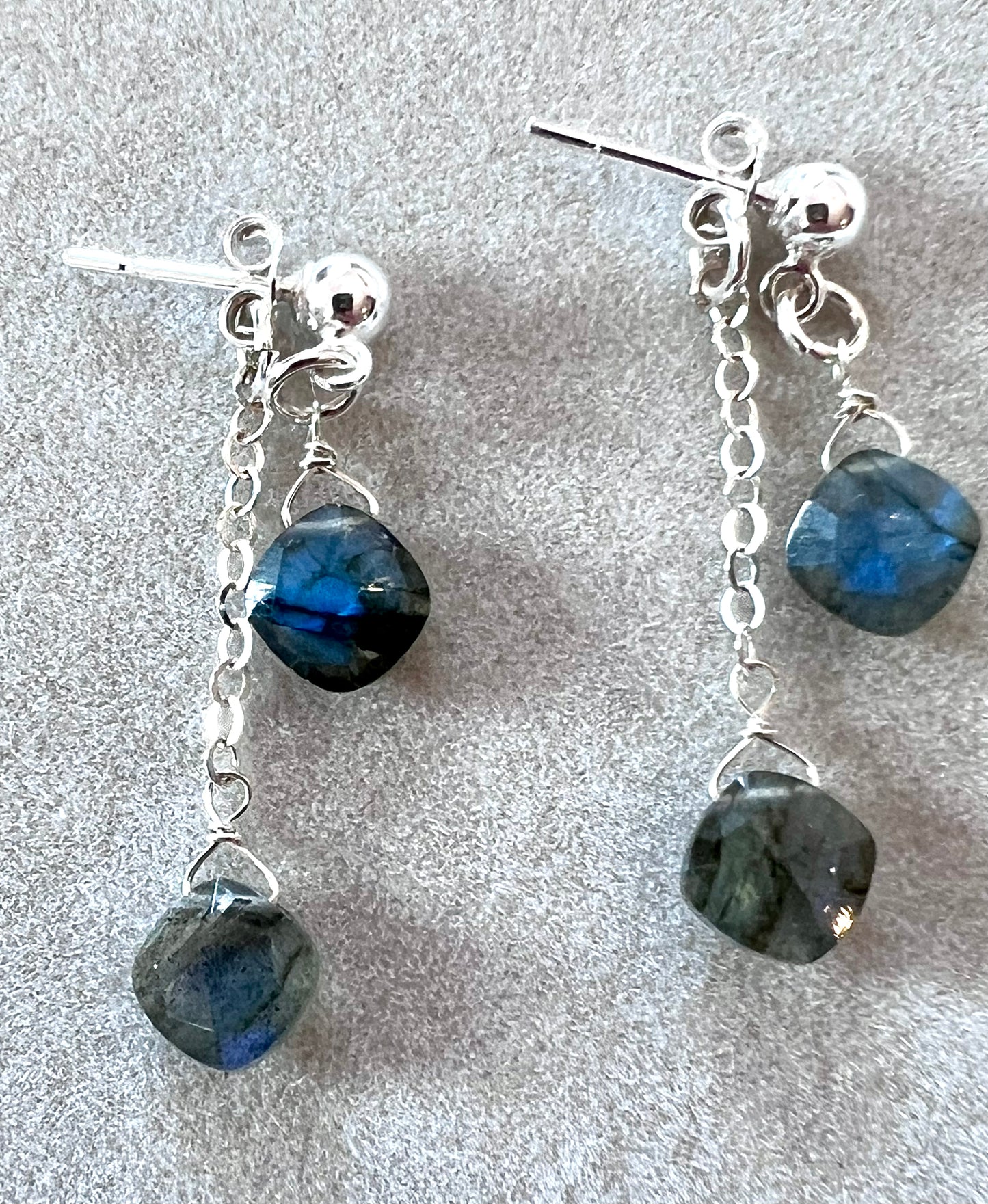 Labradorite & Sterling Silver Dangle Earrings