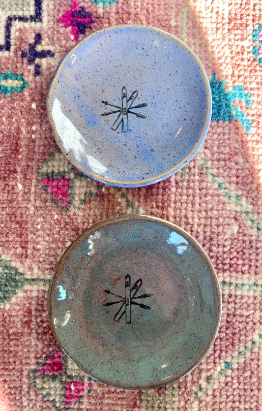 Skis & Poles Handmade Mini Plate