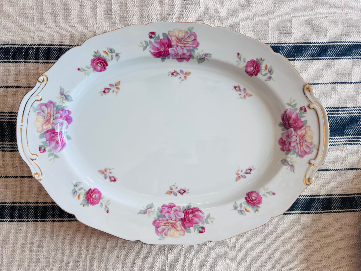 Large Serving Platter - Vintage Aladdin Fine China “Fiesta” Occupied Japan Dinnerware Circa 1945-1952