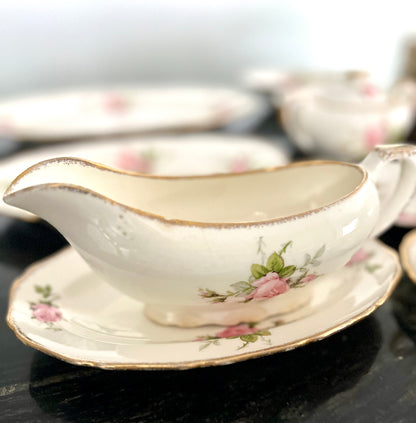 Cannonsburg Pink Rose China with 22KT Gold Trim – 92-Piece Heirloom Set