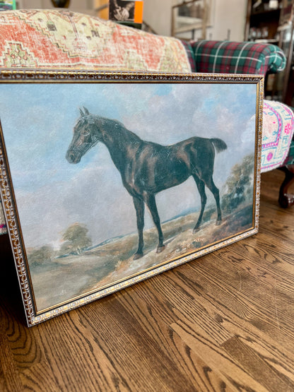 "Golding Constable's Black Riding Horse" - John Constable Framed Oil Reproduction