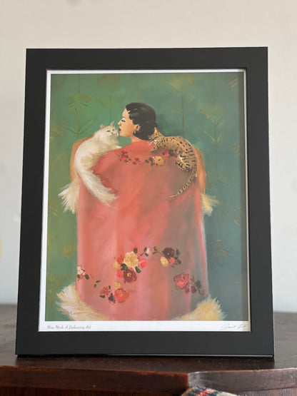 Miss Mink. A Balancing Act - Framed Fine Art Print