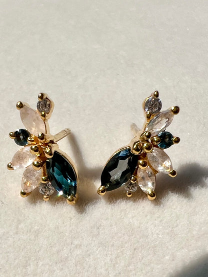 London Blue Topaz & Rainbow Moonstone Earrings