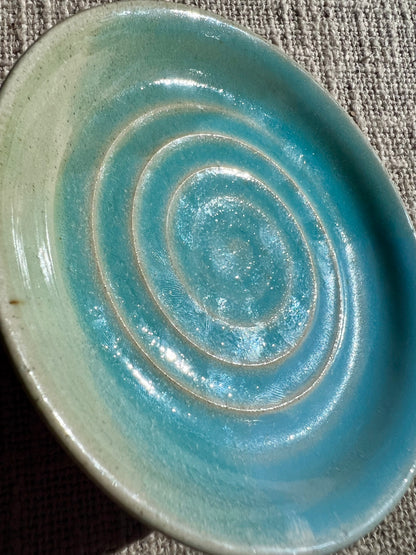 Robin’s Egg Blue Swirl Plate - Handmade by Ceramic Artist Natalie Zelman