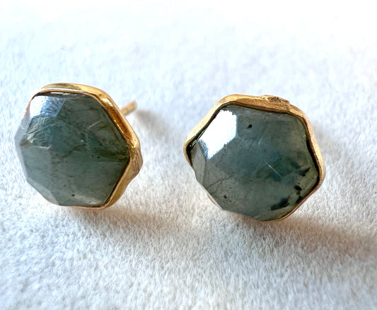 Faceted Labradorite Studs