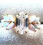 Topaz & Pink Ombre Lab Opal Lotus 18kt Gold Vermeil Ring - Size 6