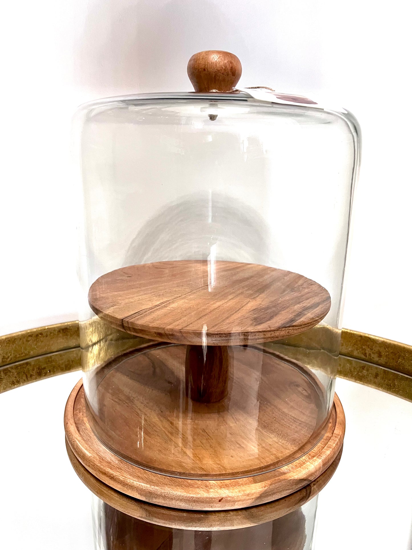 Cake & Cheese Stand Wood & Glass