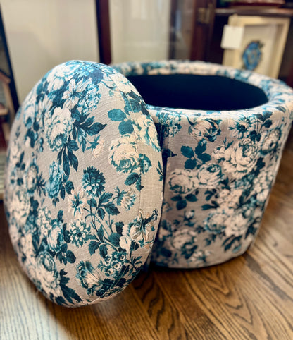 Blue Rose Storage Ottoman on Casters by Lillian August