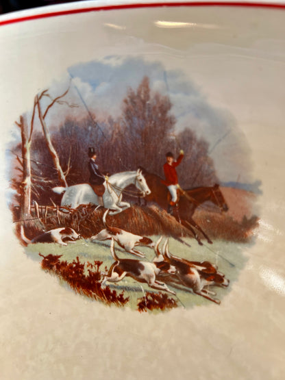 Vintage Tom & Jerry Hunting Scene Punch Bowl & Cups Set