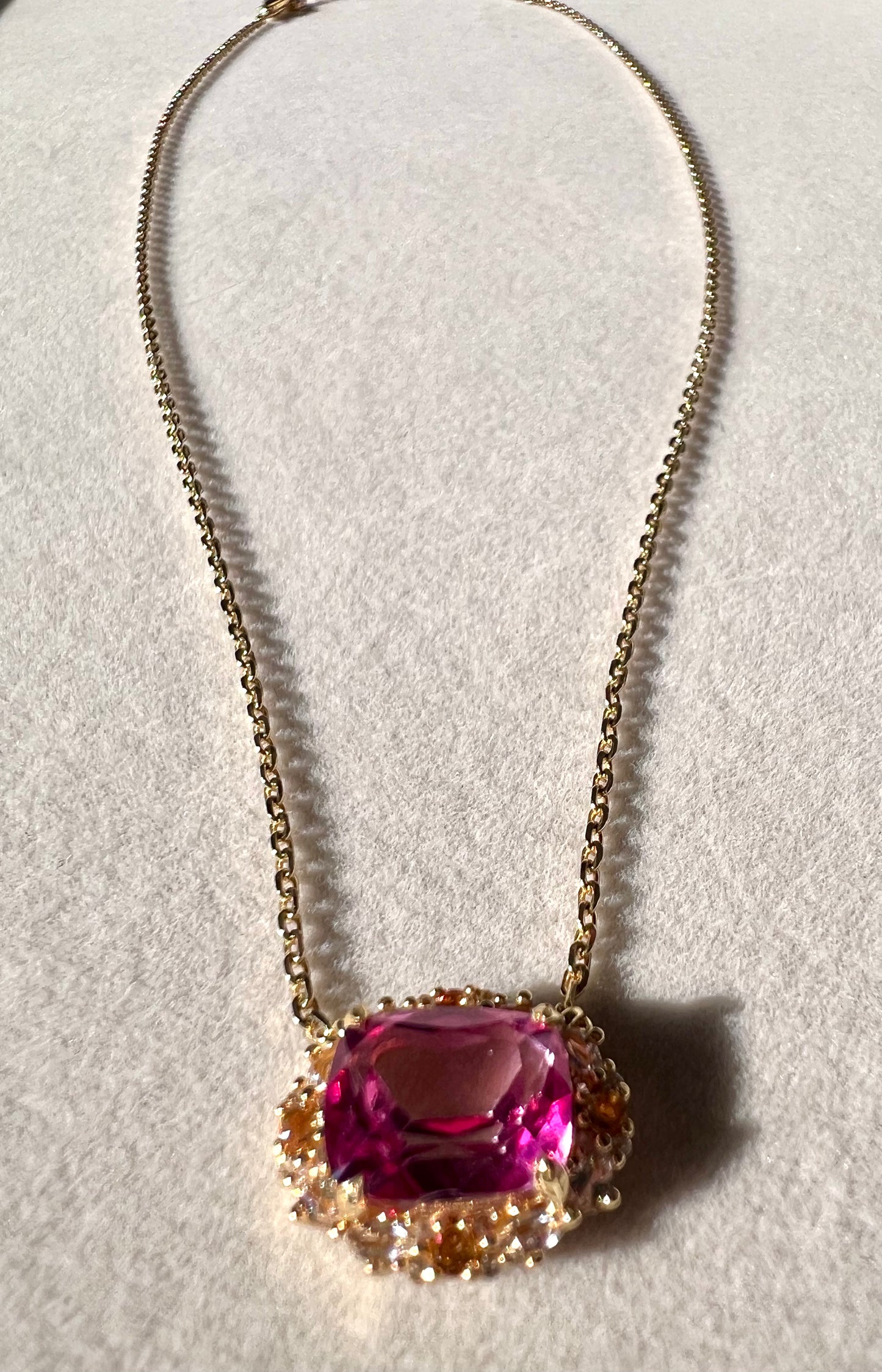 The Pink Topaz, Citrine & White Topaz Necklace in 14kt Gold Vermeil