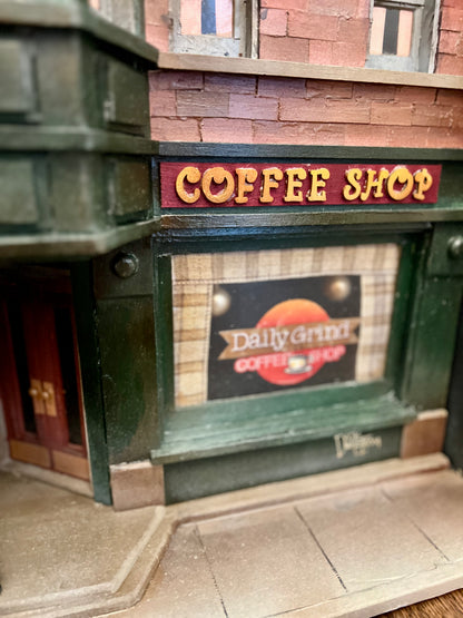 Daily Grind Chicago Coffee Shop - Shadow Box by Artist Dick Dahlstrom