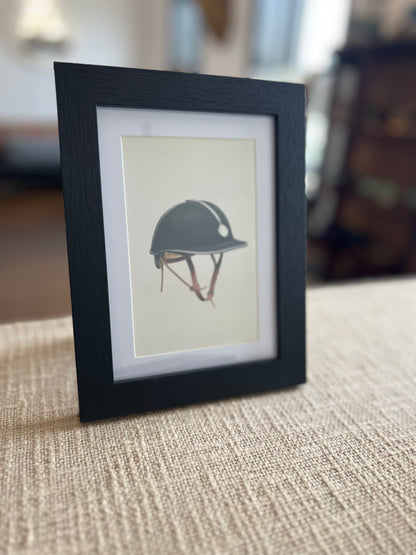 Riding Helmet - Equestrian print in Black Frame