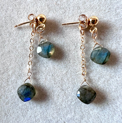 Labradorite & 14K Gold Fill Dangle Earrings