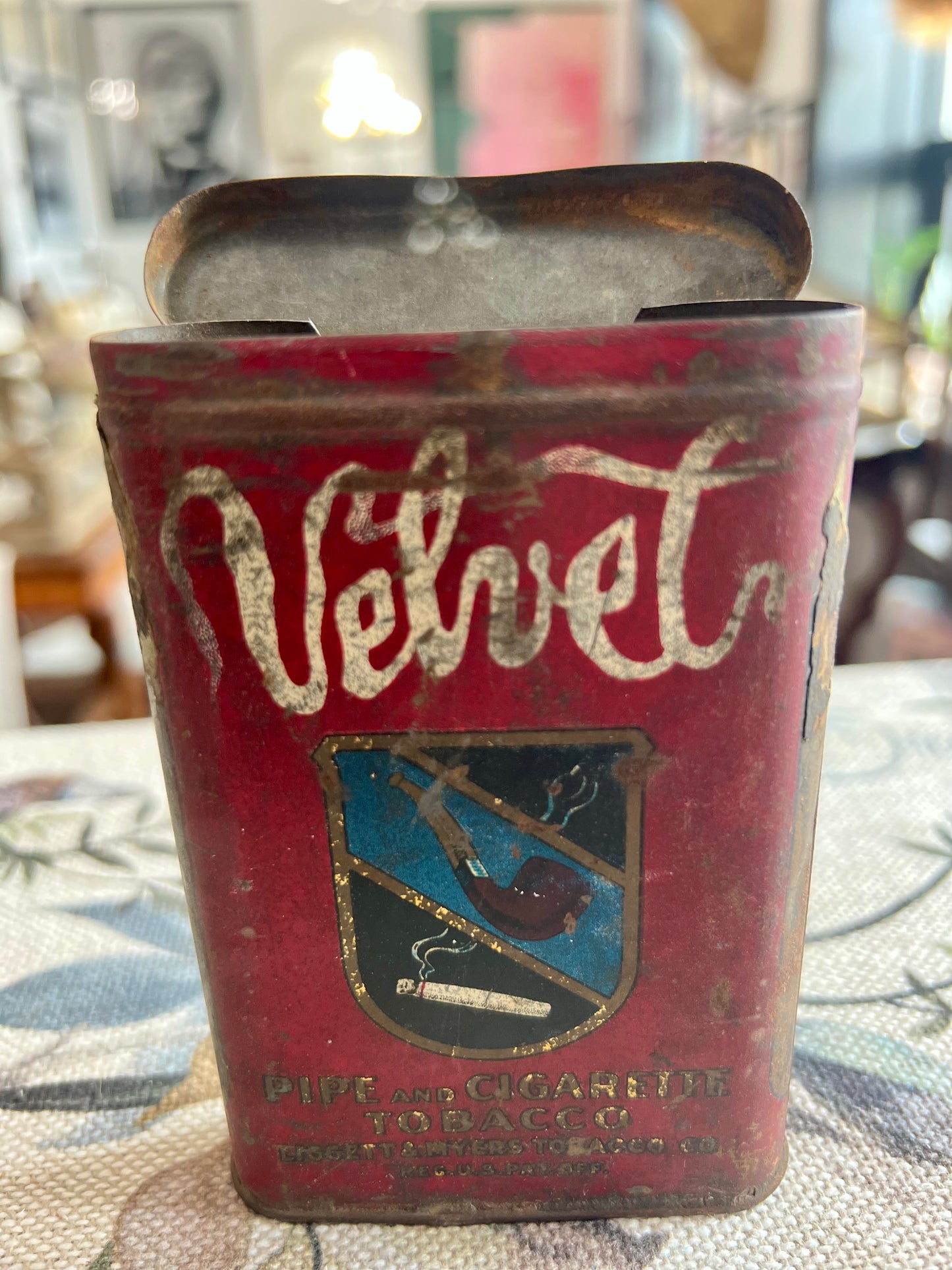 Antique Tobacco Tin - Velvet Pipe and Cigarette Tobacco 2