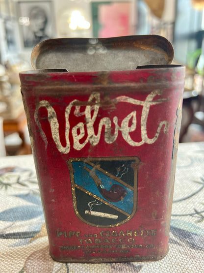 Antique Tobacco Tin - Velvet Pipe and Cigarette Tobacco 2