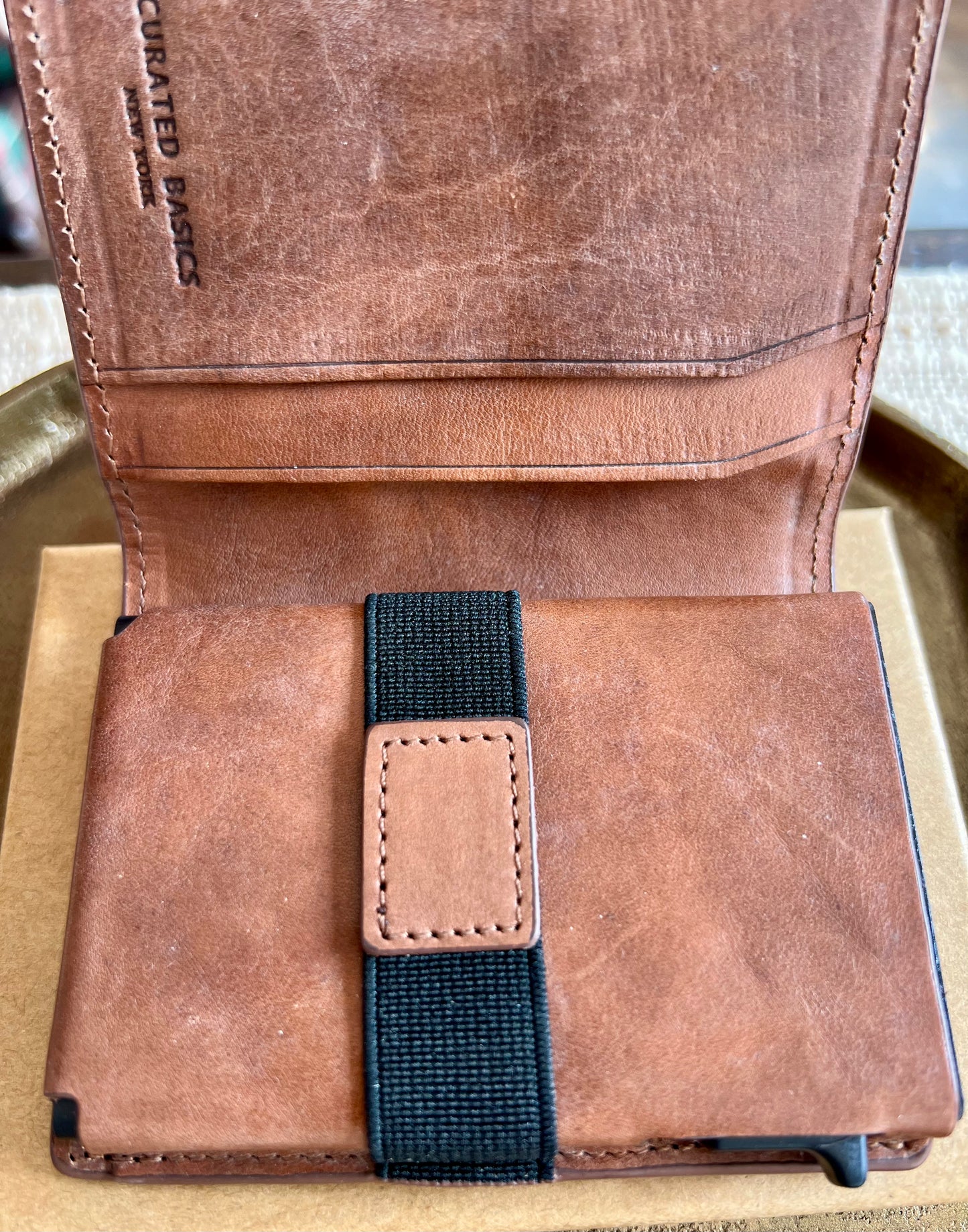 Brown Leather Smart Pop-up Wallet