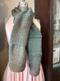 Hand Knit Soft Wool Scarf in Moss Green