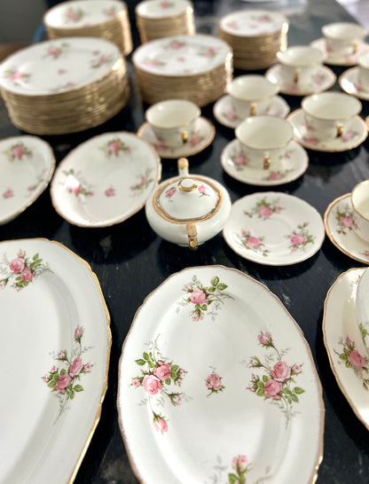 Cannonsburg Pink Rose China with 22KT Gold Trim – 92-Piece Heirloom Set