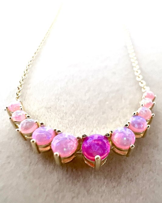 Pink Lab Opal Ombre & 18kt Gold Vermeil Necklace