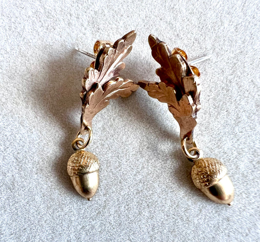 Acorn Brass Earrings