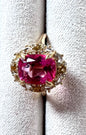The Pink Topaz, Citrine & White Topaz Ring  in 14kt Gold Vermeil, Size 6
