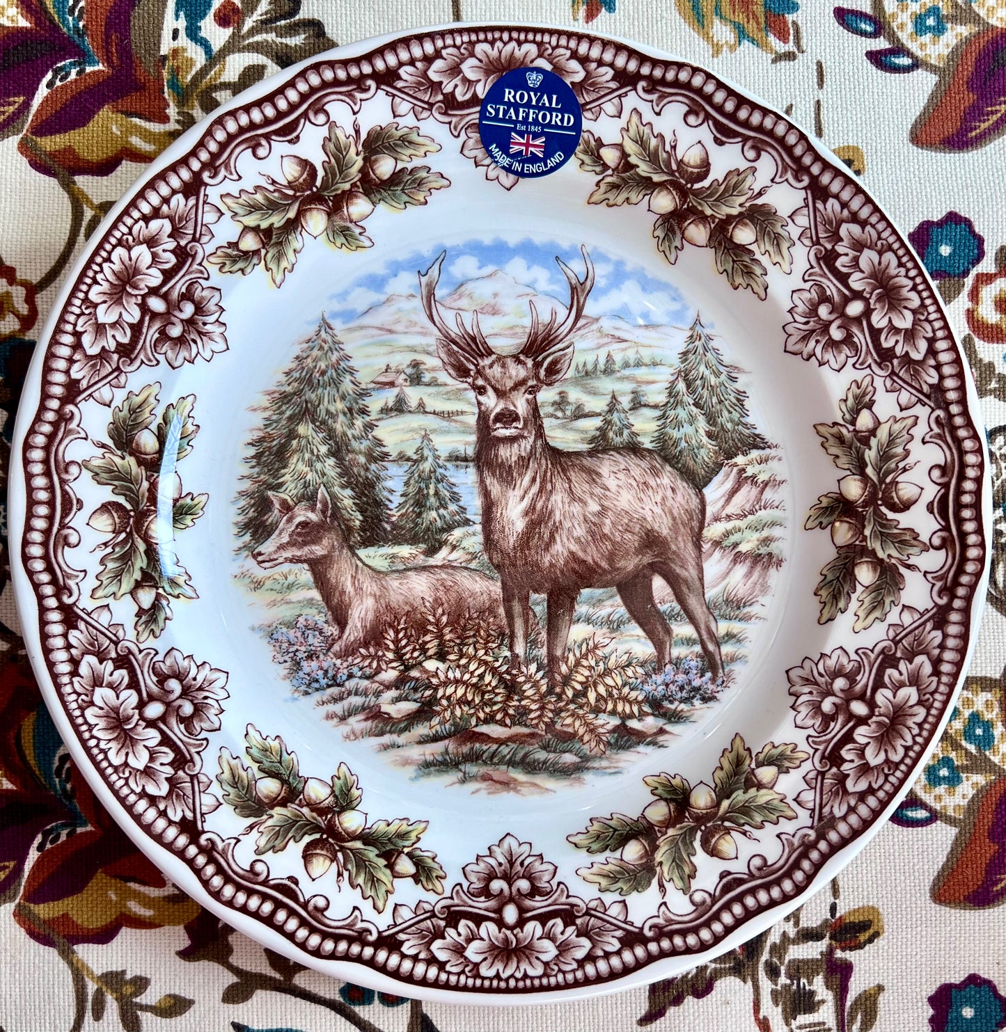 Royal Stafford Stag Deer Dinner Plate - Made in England