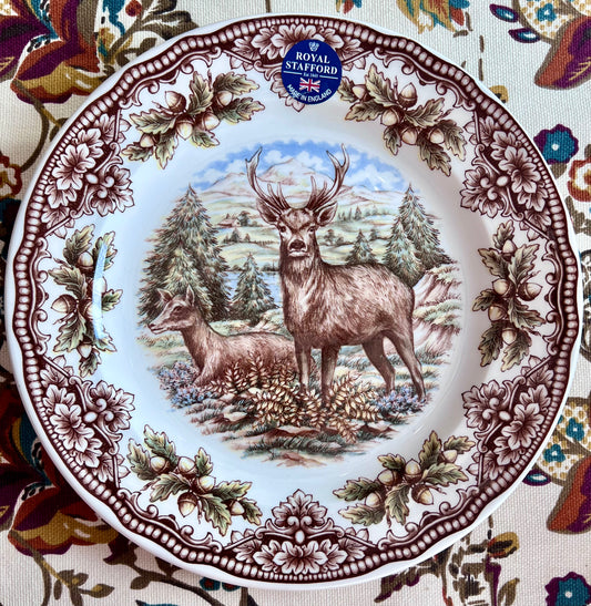 Royal Stafford Stag Deer Dinner Plate - Made in England