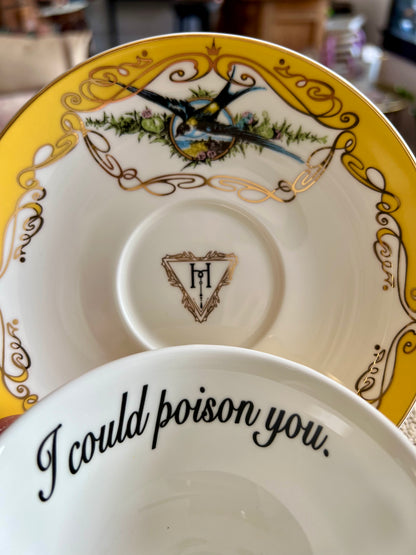 "I Could Poison You" Yellow Teacup & Saucer