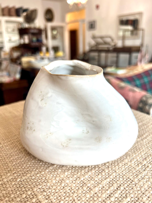 Perfectly Imperfect Ceramic White Vase