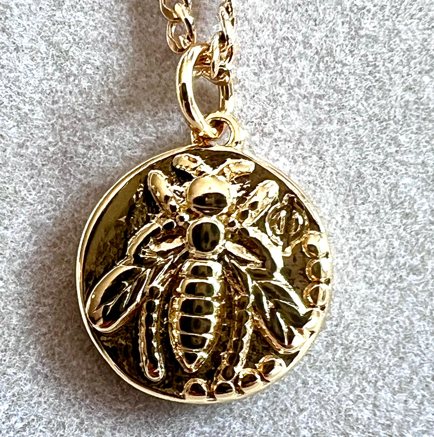 Bee 18kt Gold Fill Coin Necklace
