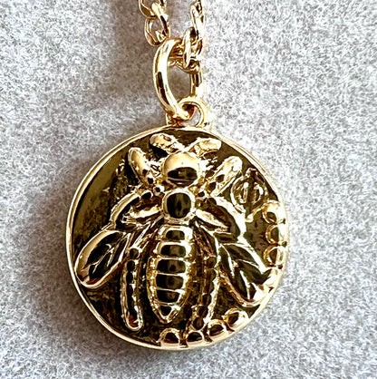 Bee 18kt Gold Fill Coin Necklace