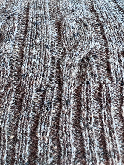 Mocha Cable Knit Alpaca + Merino Wool Throw Blanket - Fair Trade Peru Artisan Made