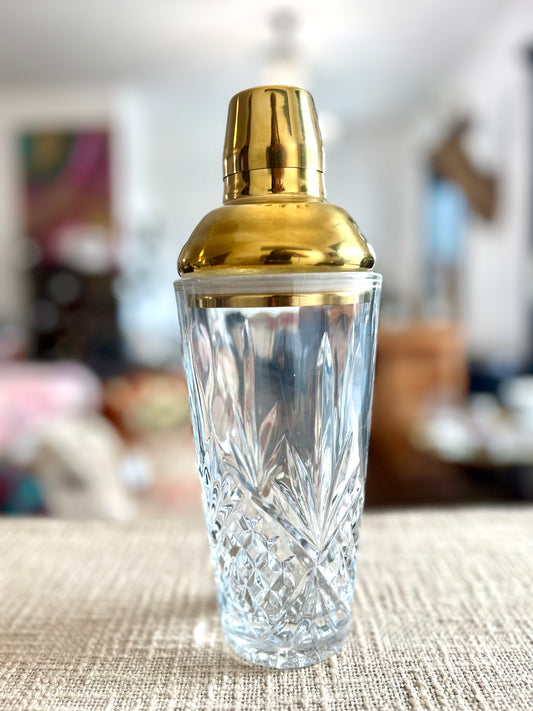 Gold Cap Godinger Dublin Crystal Shaker