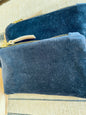 Navy Blue Velvet “Ellie” Wristlet Purse - Handmade by Erin Flett