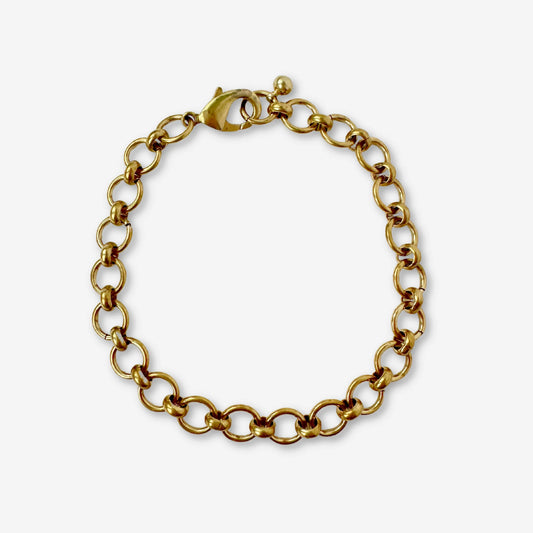 Raw Brass Circle Link Bracelet