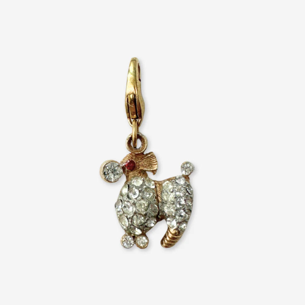 Poodle Refashioned Vintage Rhinestone Charm