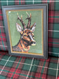 Needlework Deer Reproduction Framed Print