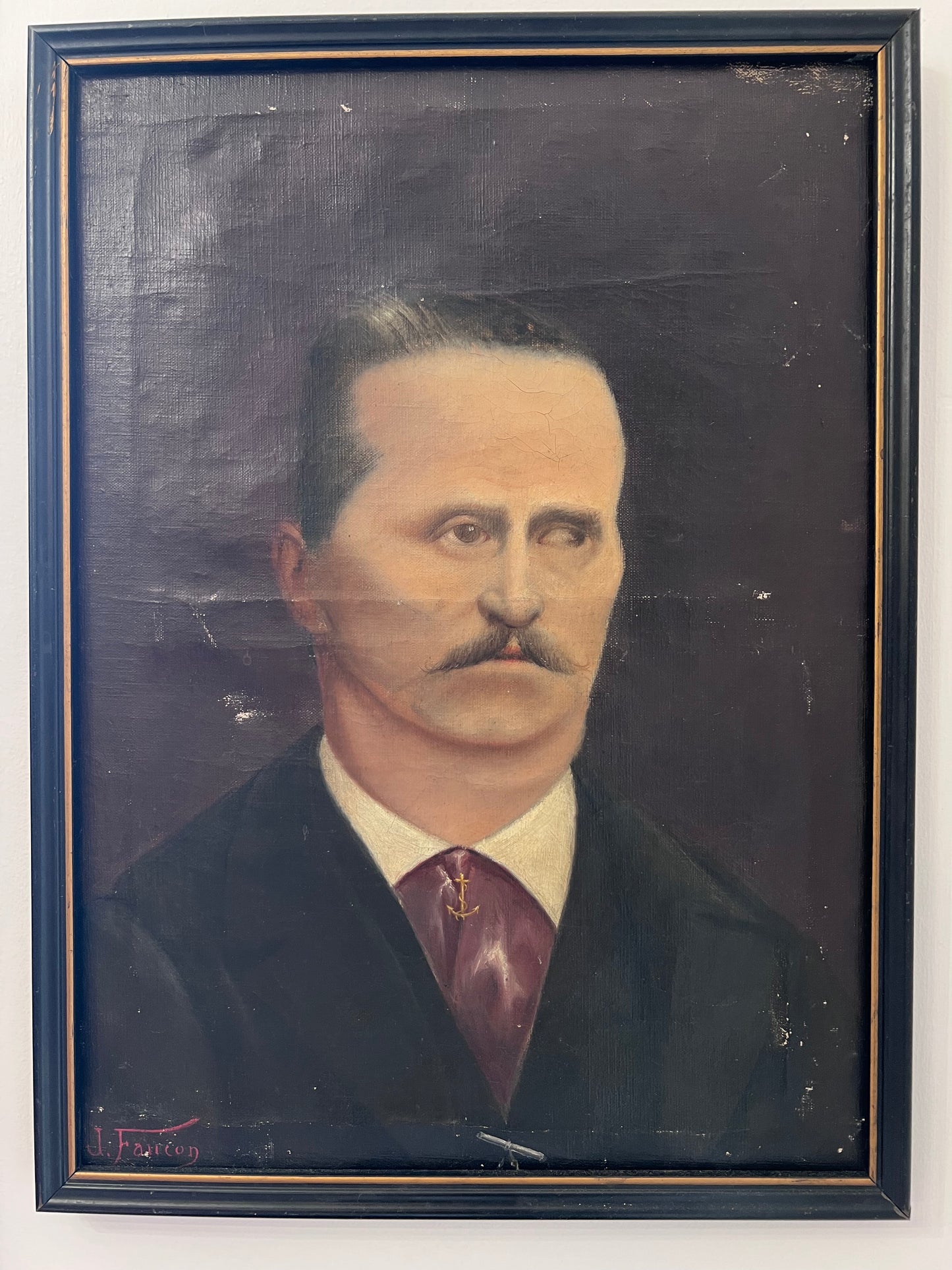 Vintage European Gentlemen Portrait Painting