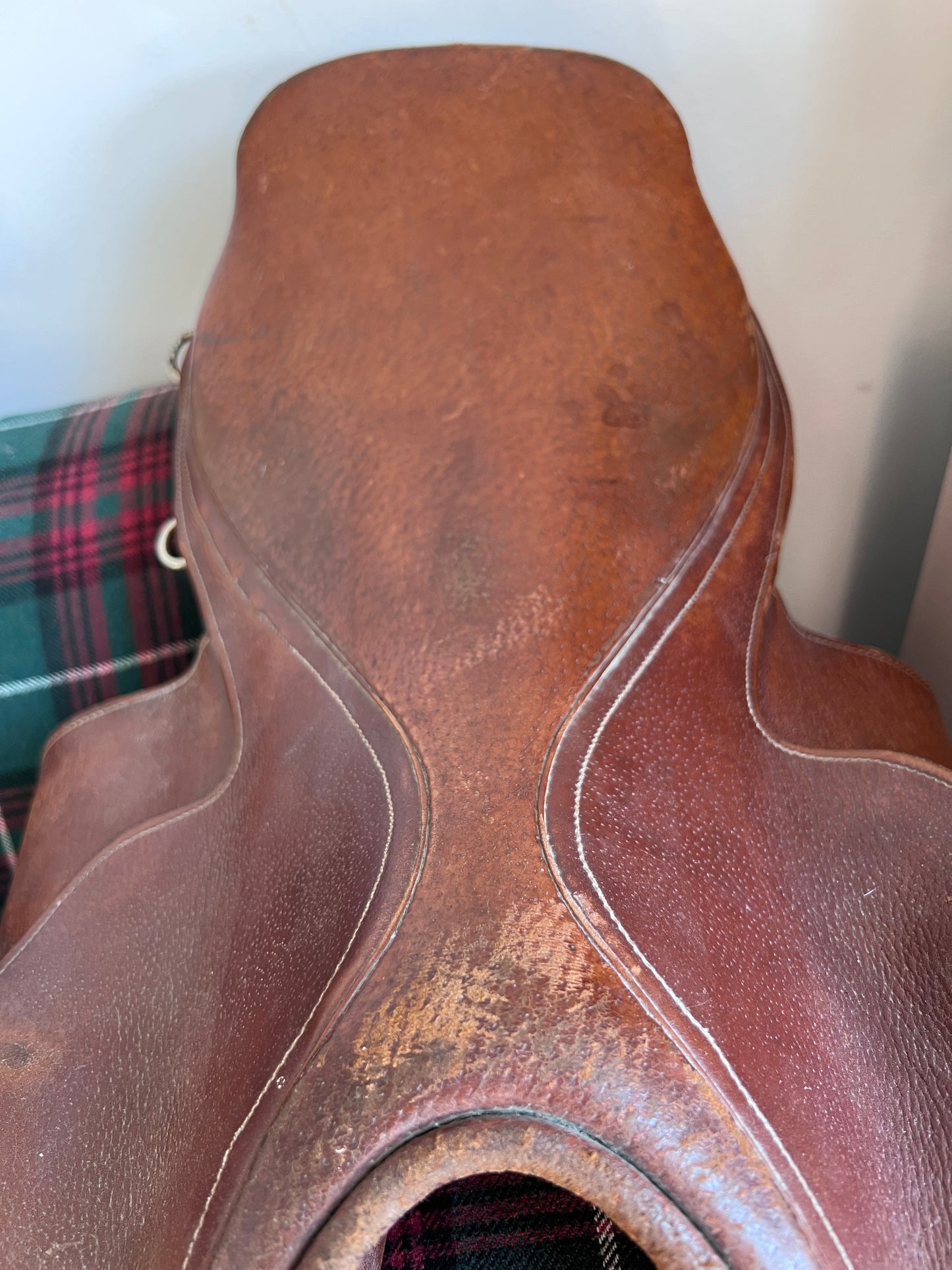Leather English Saddle With Stirrups
