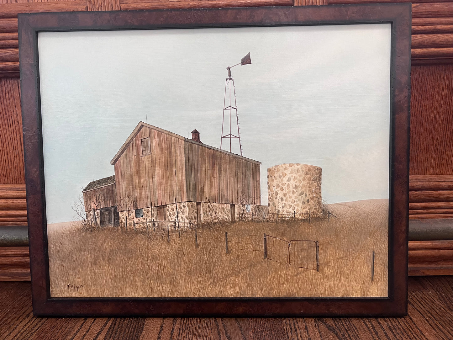 "Stone Silo" Original Acrylic Painting by Artist Tom Agazzi