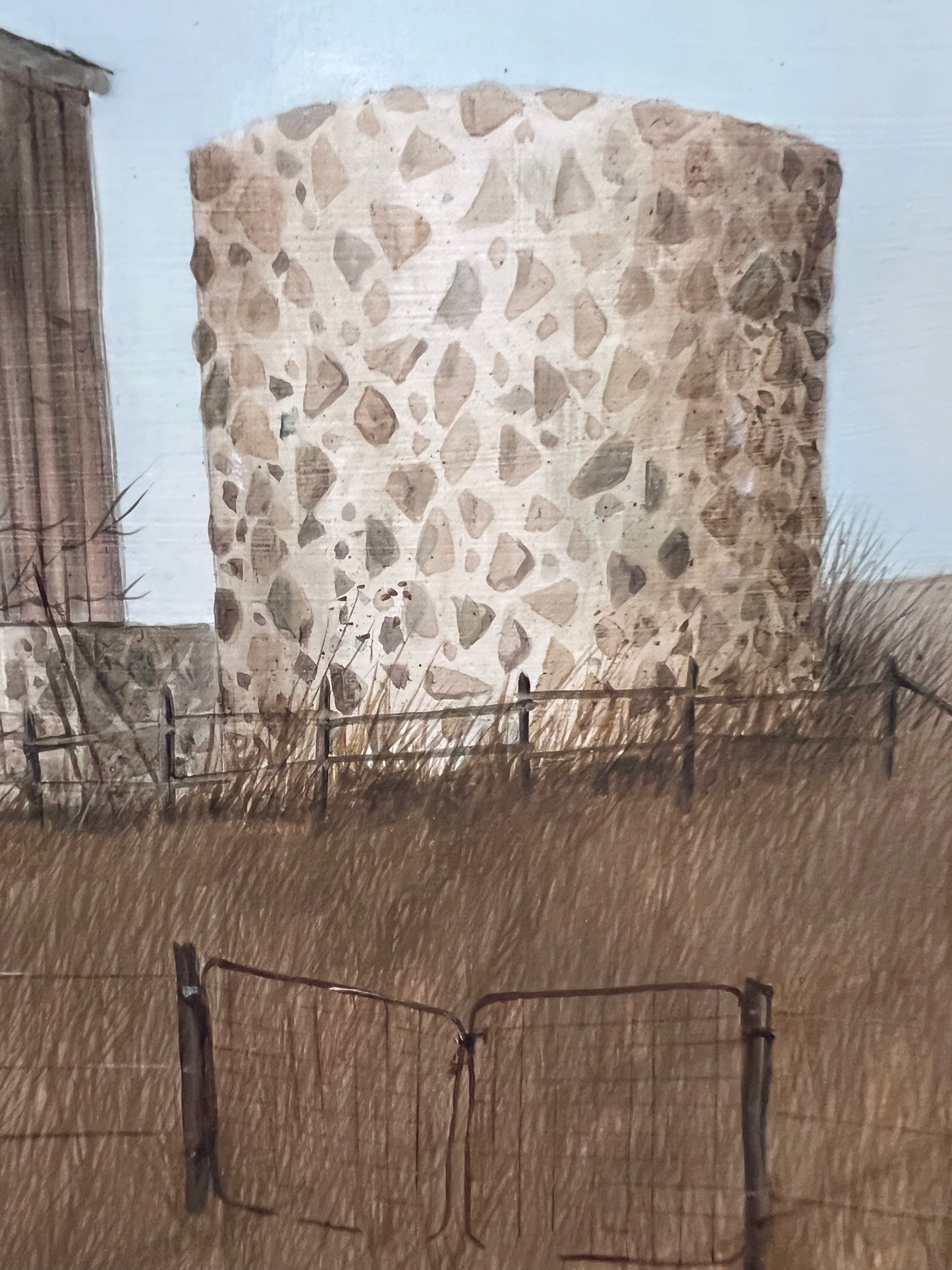 "Stone Silo" Original Acrylic Painting by Artist Tom Agazzi