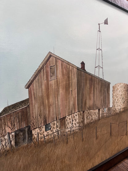 "Stone Silo" Original Acrylic Painting by Artist Tom Agazzi