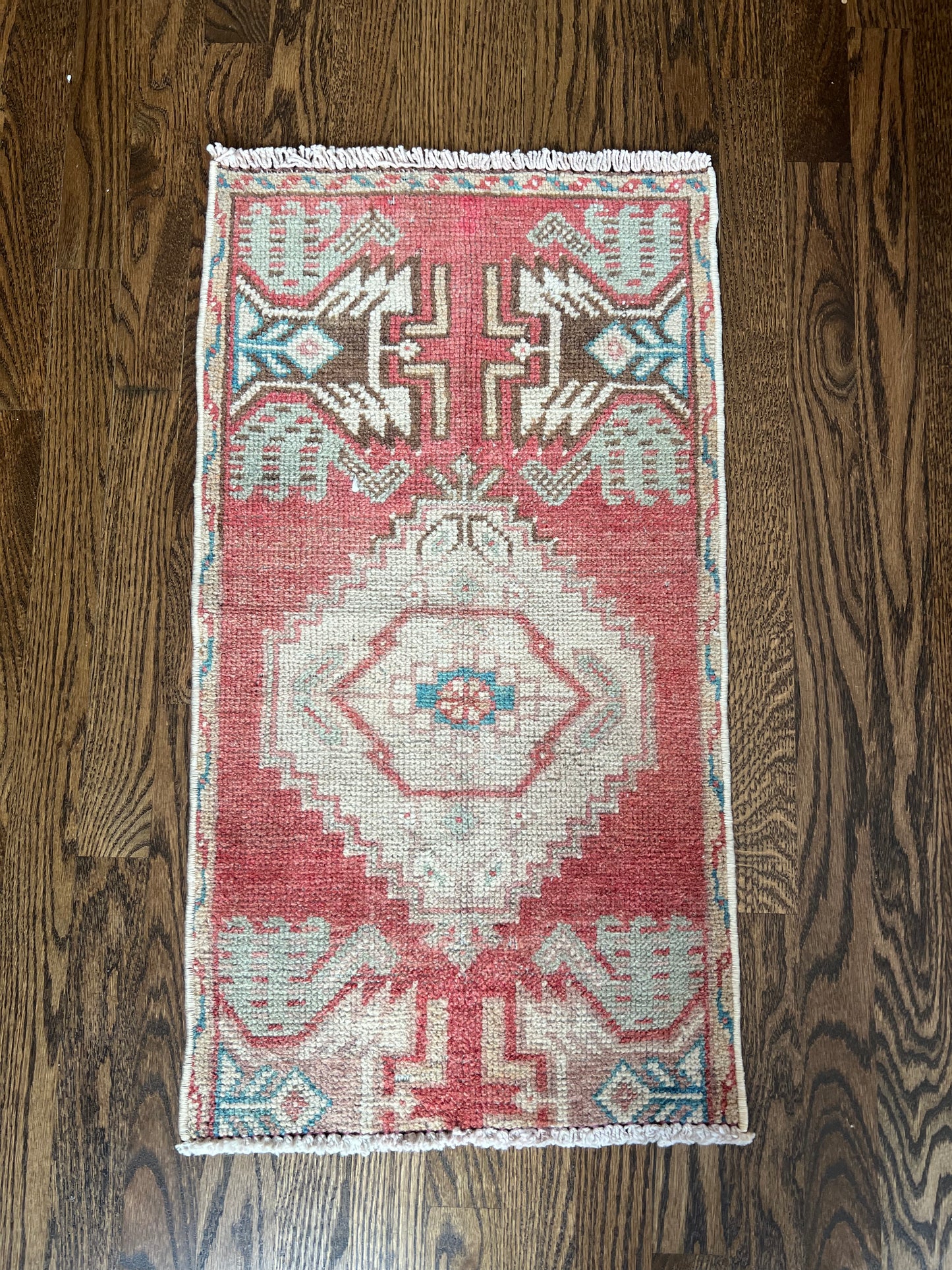 Orange Sunset Blooms - Handwoven Vintage Turkish Rug