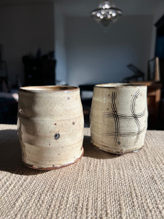 Wild Clay Yunomi White Slip Cup by Matt Fishman Pottery
