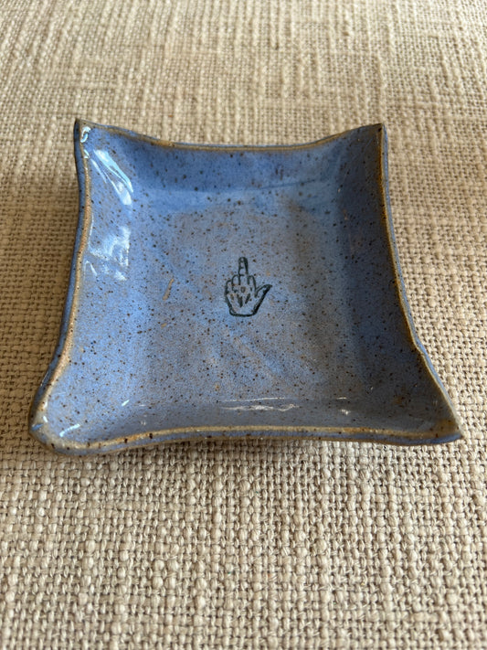Middle Finger Handmade Square Plate