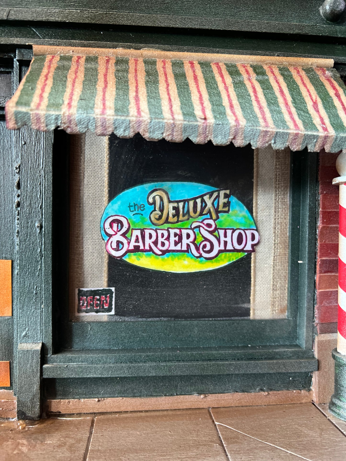 Chicago Barber Shop - Shadow Box by Artist Dick Dahlstrom