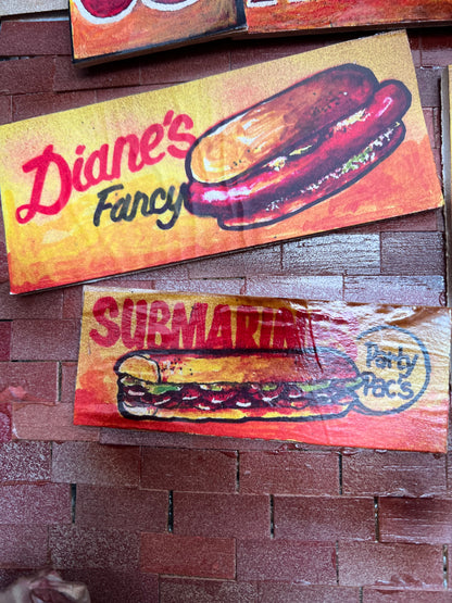 Diane's Fancy Chicago Hot Dogs - Shadow Box by Artist Dick Dahlstrom